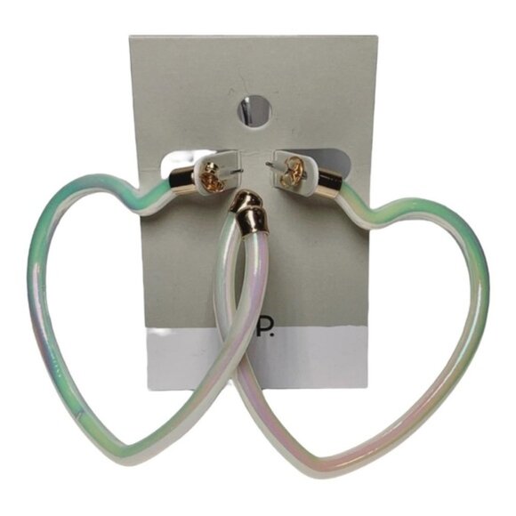 BP Heart Shaped Hoop Earrings - Picture 1 of 6